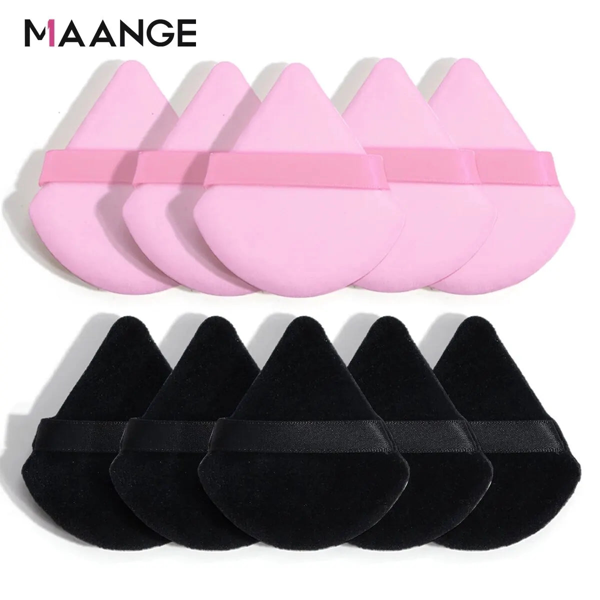 MAANGE 10/12 pièces bouffée de poudre à fond de teint triangulaire utilisation sèche et humide